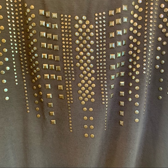 Brown top with fun stud details, Small - Picture 4 of 5
